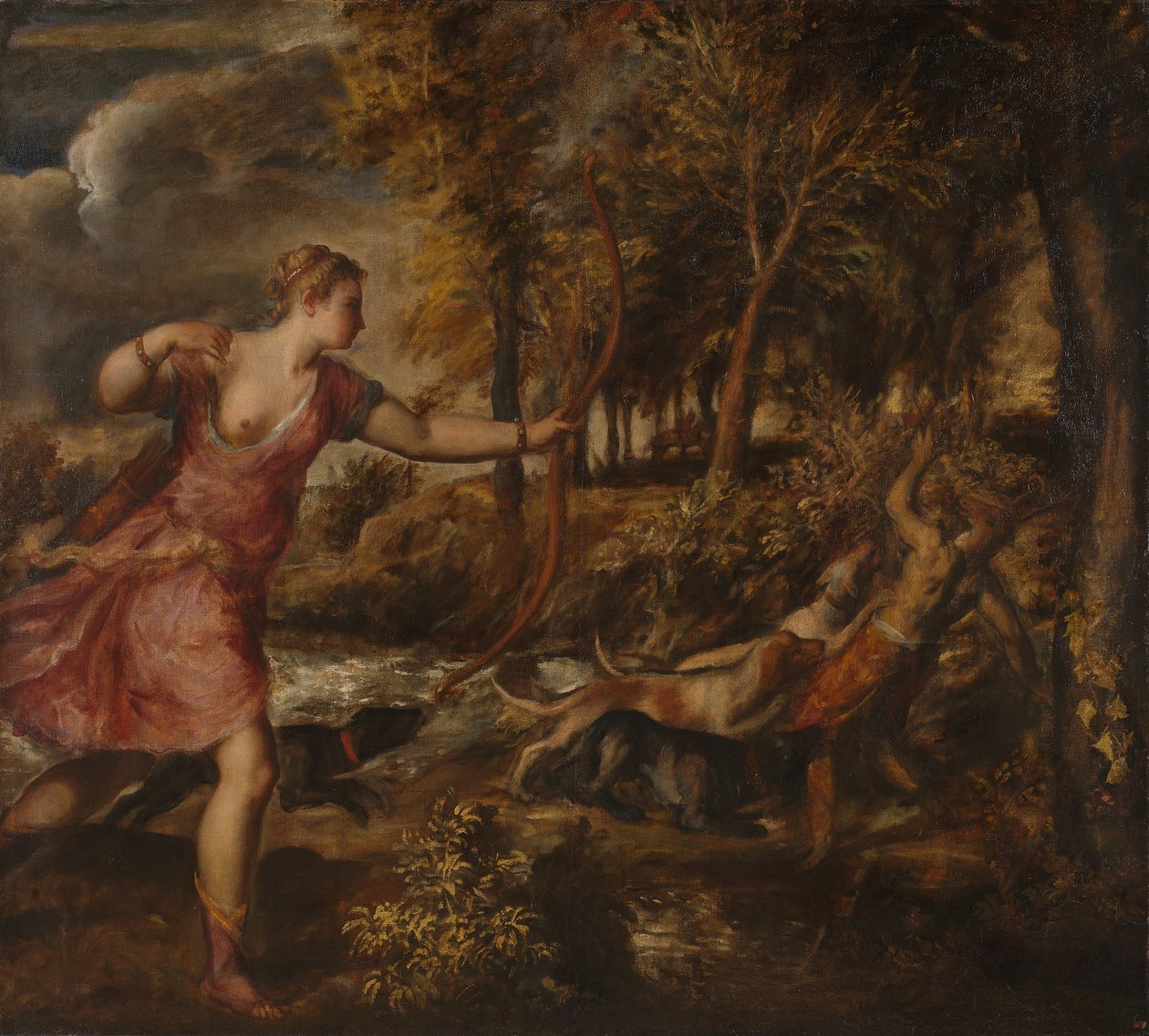 Actaeons død, ca. 1565 af Tiziano Vecelli
