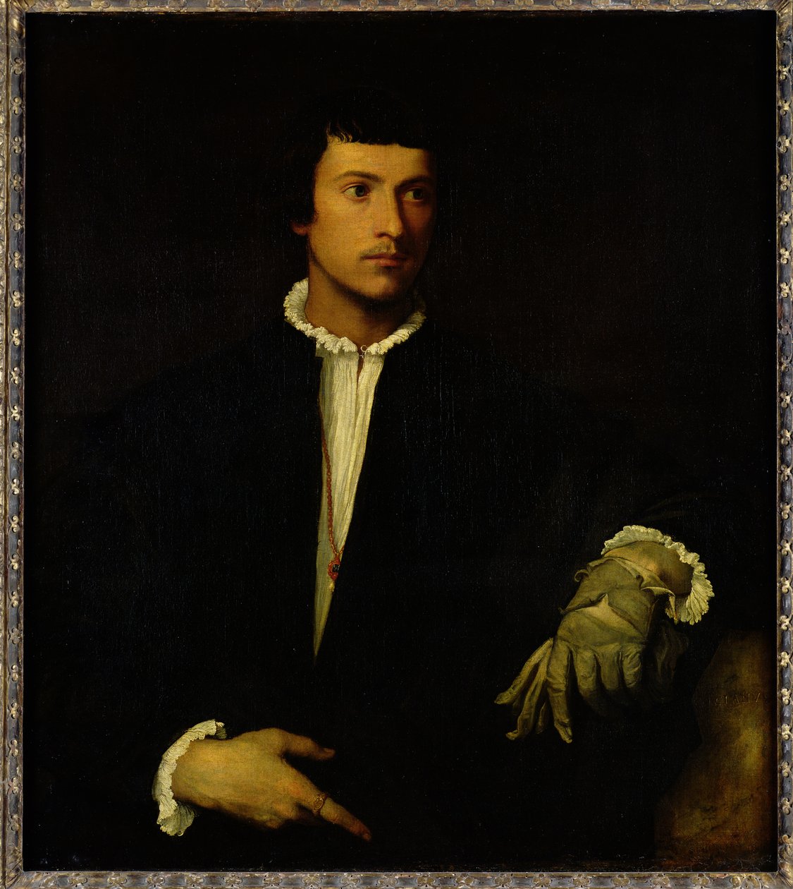 Manden med en handske, ca. 1520 af Tiziano Vecelli