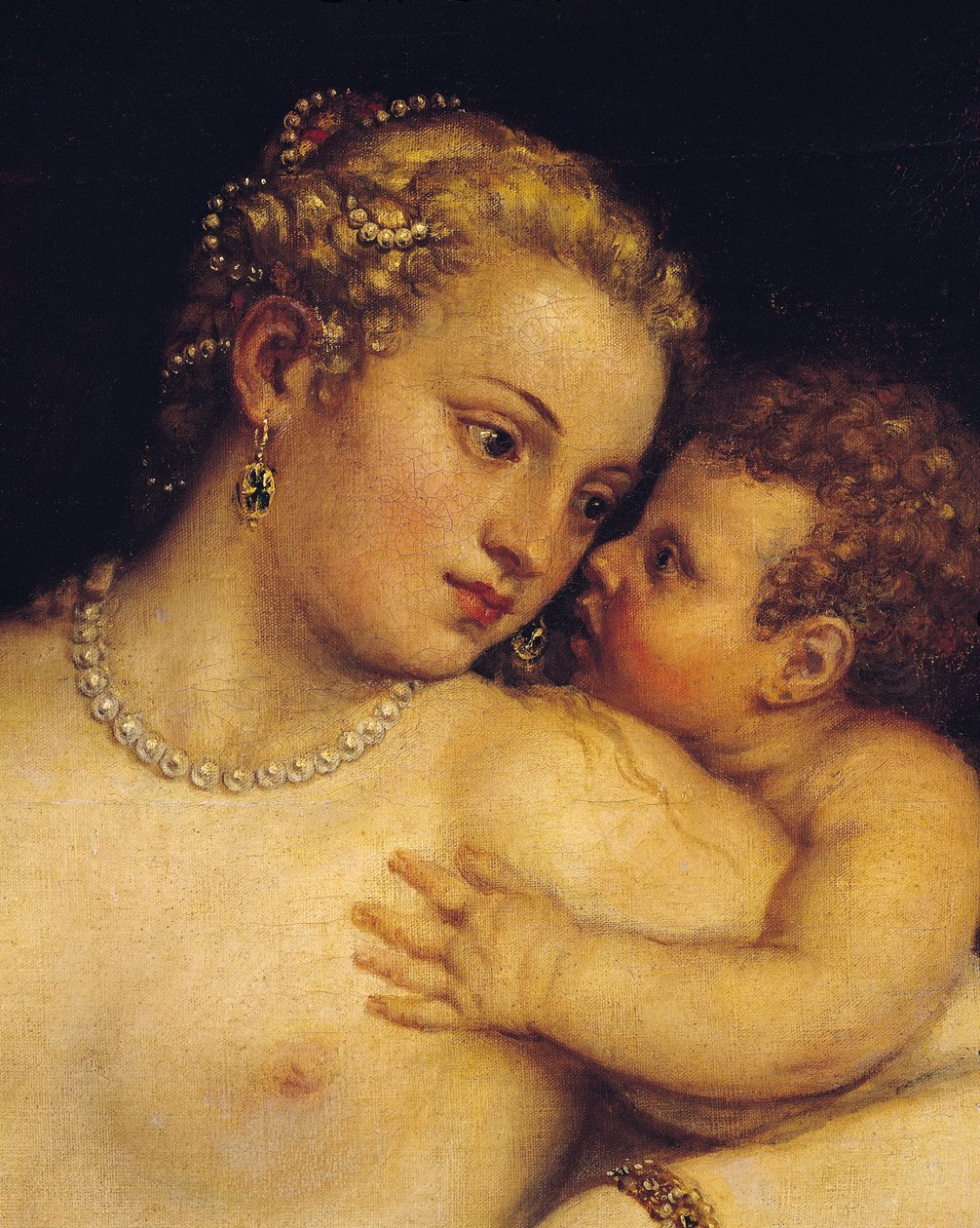 Venus glæder sig over kærlighed og musik, 1545 (detalje af 38586) af Tiziano Vecelli