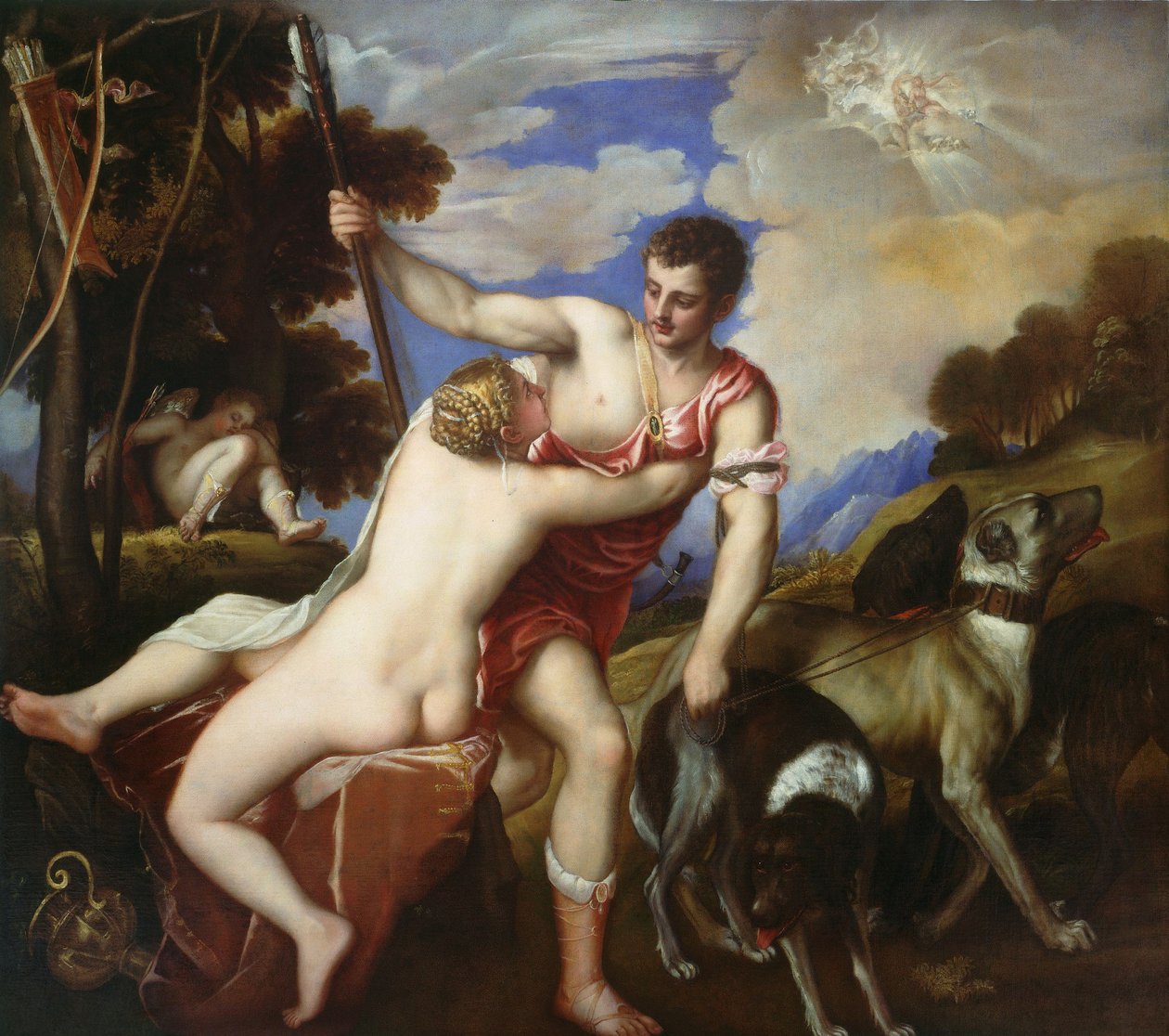Venus og Adonis af Tiziano Vecelli