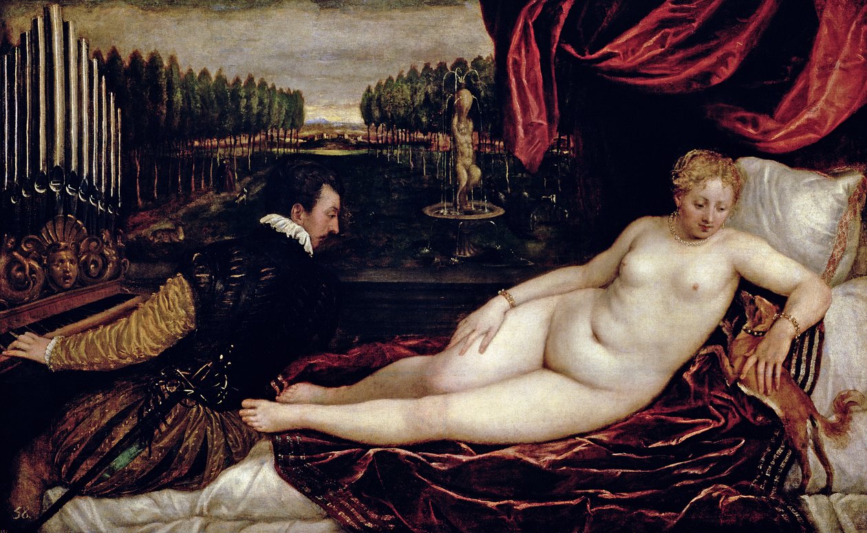 Venus og organisten, ca. 1540-50 af Tiziano Vecelli