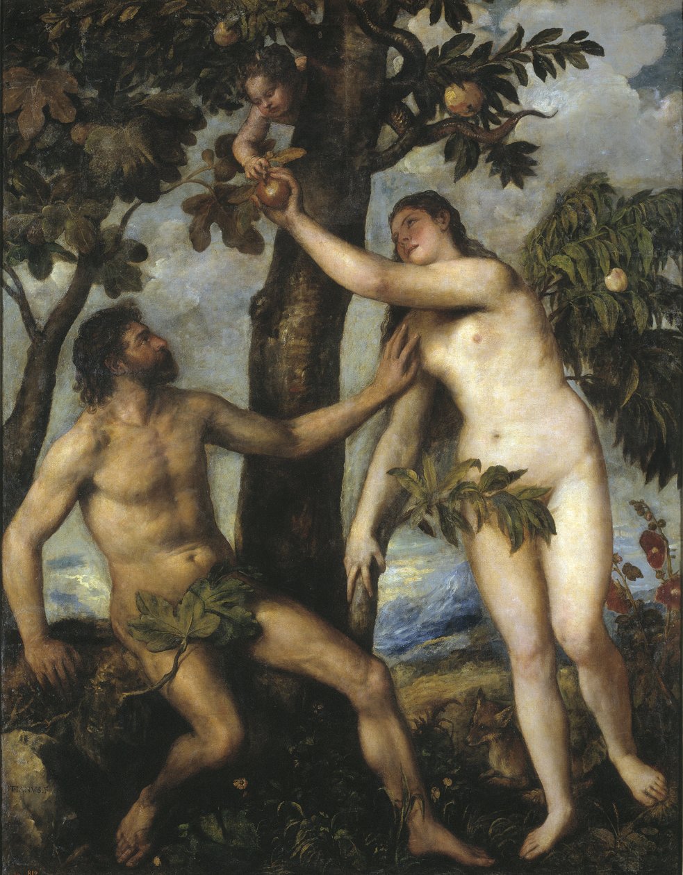 Adam og Eva, ca. 1550 af Tiziano Vecelli
