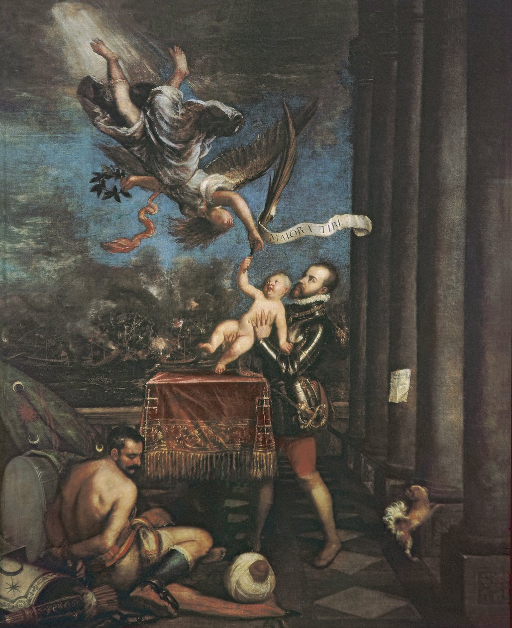 Allegori om slaget ved Lepanto, 1573-1575 af Tiziano Vecelli