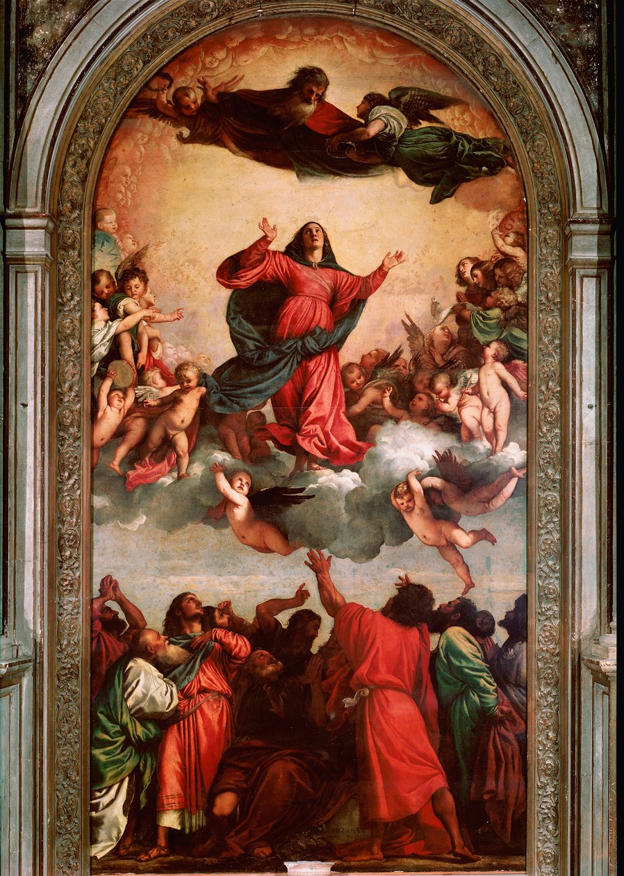Antagelsesmaleri af Tiziano Vecellio kaldet Tizianen (1485-1576) af Tiziano Vecelli