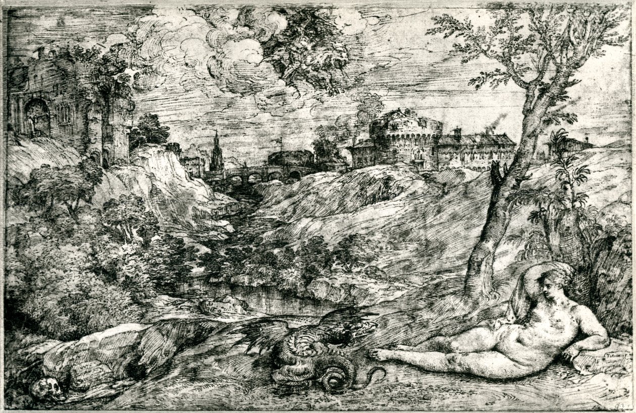 Medor og Angelica eller Jason og Medea, c1535-1545, 1937 af Tiziano Vecelli