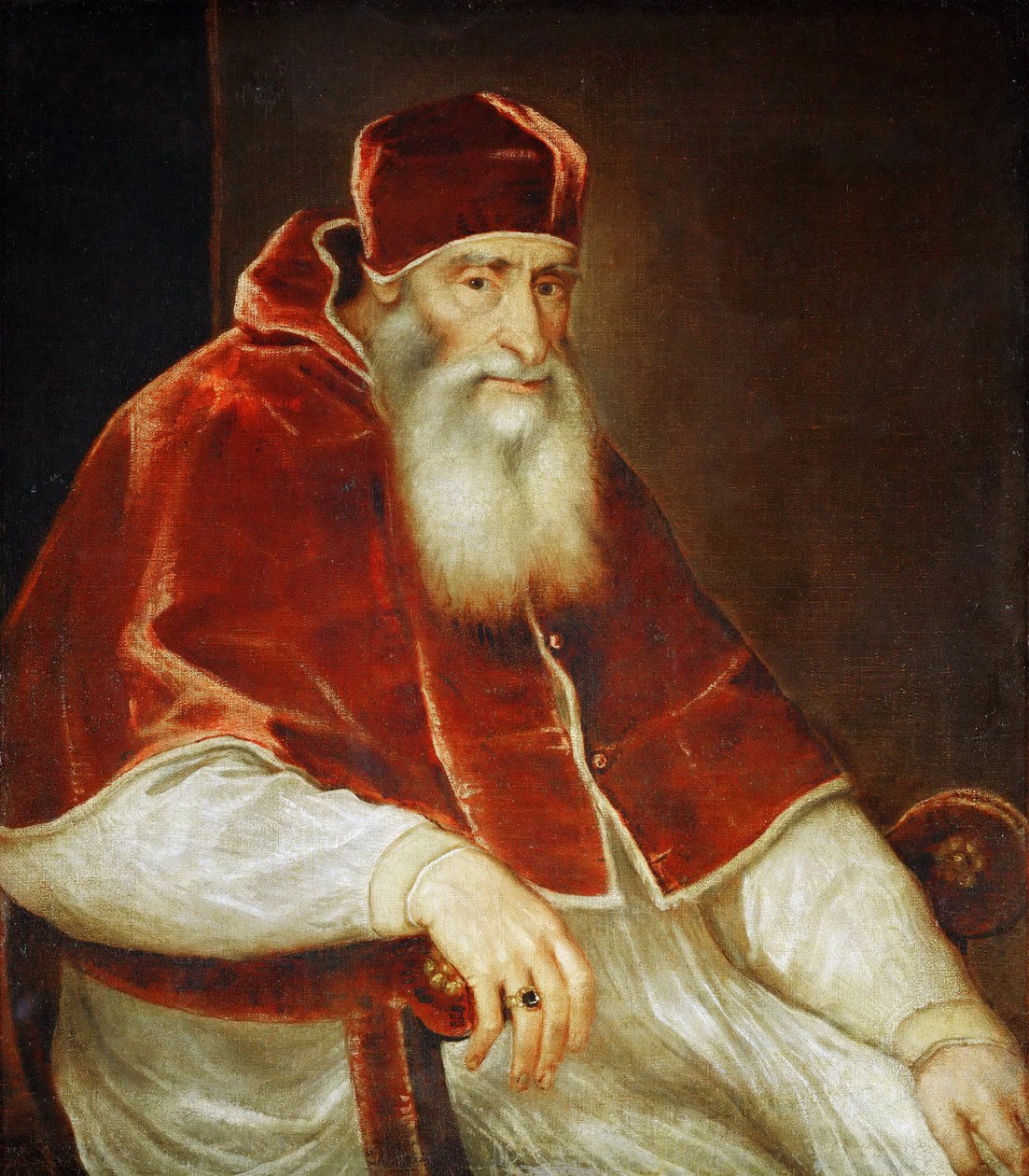 Portræt af pave Paul III Farnese, 1543 af Tiziano Vecelli
