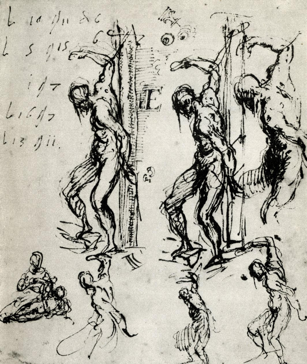 Skitser til St Sebastian i Brescia, c1518, 1937 af Tiziano Vecelli