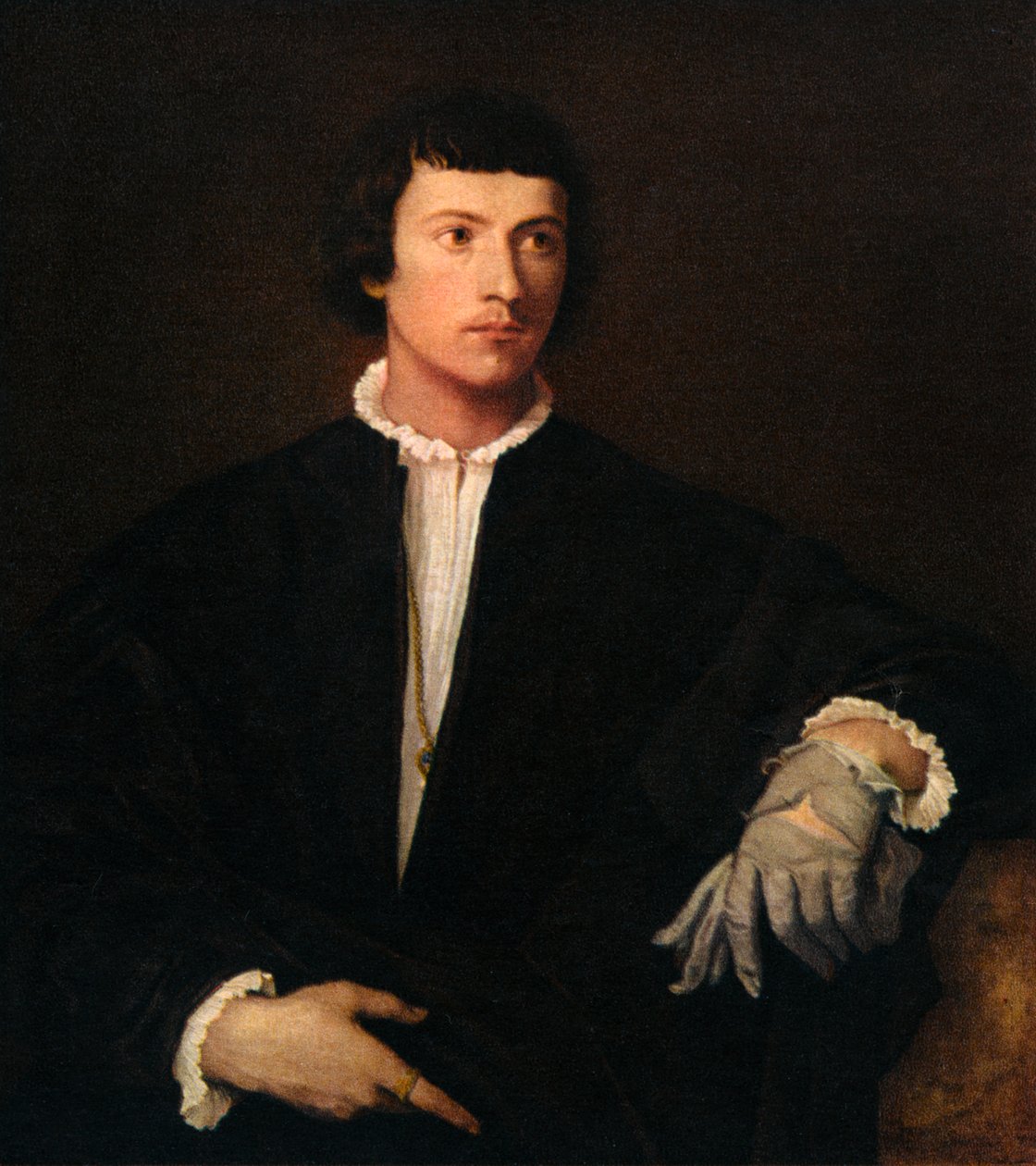Manden med en handske, c1520, 1937 af Tiziano Vecelli