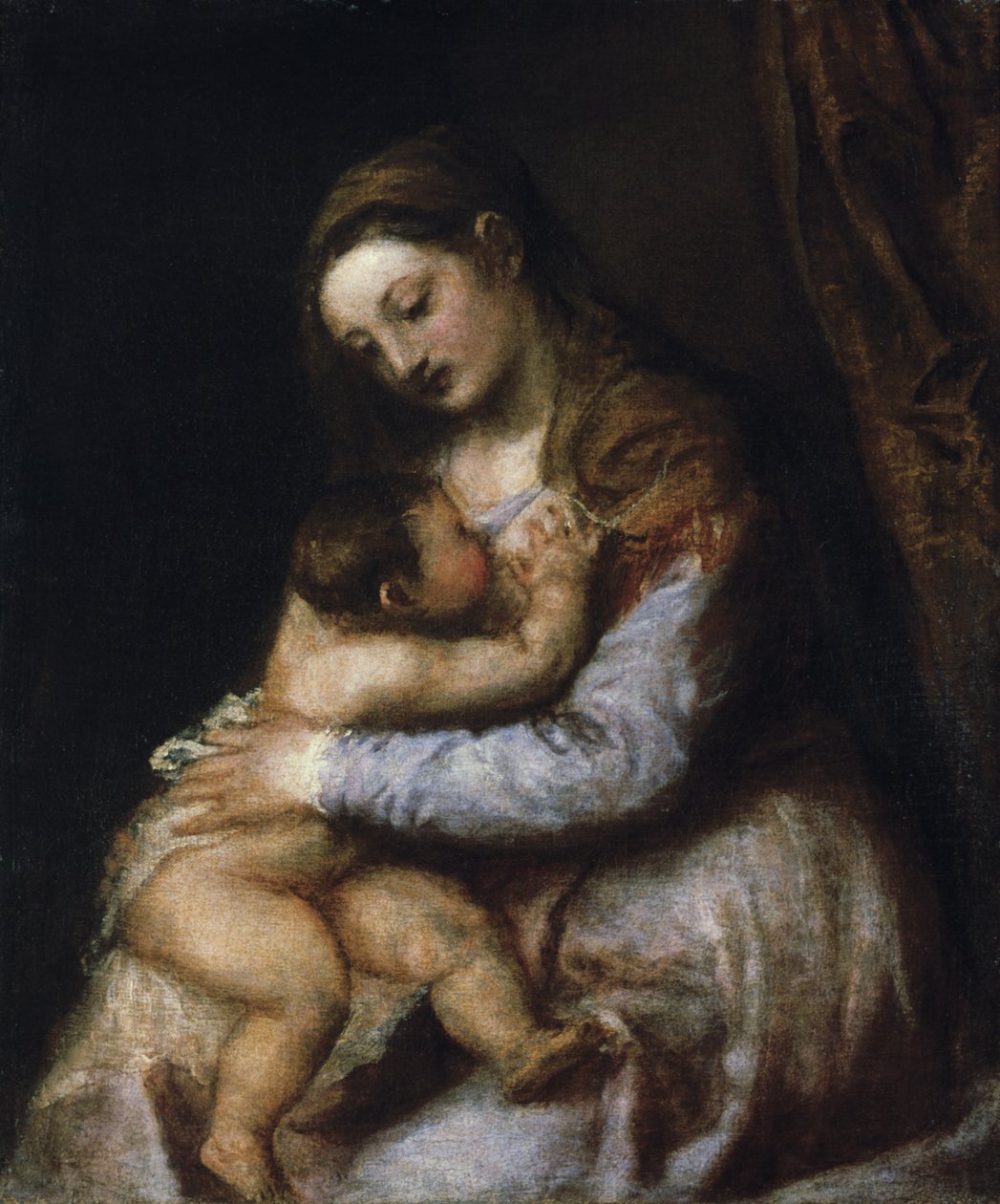 Jomfruen og barnet, c1570-1576 af Tiziano Vecelli