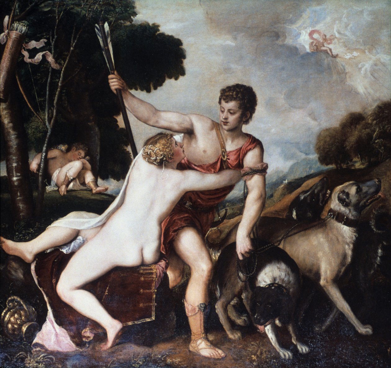 Venus og Adonis, 1553 af Tiziano Vecelli