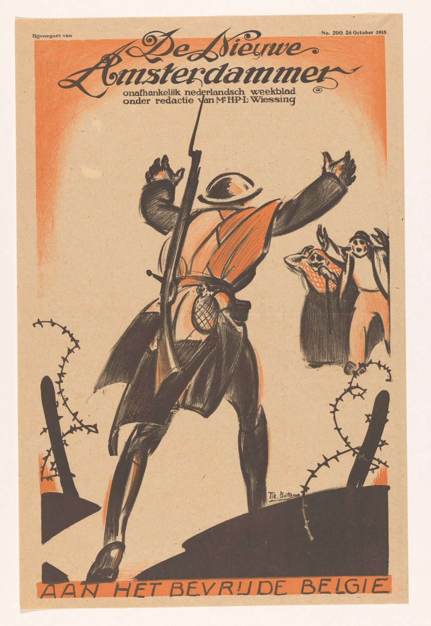 Til det befriede Belgien (original titel på objektet) af Tjerk Bottema