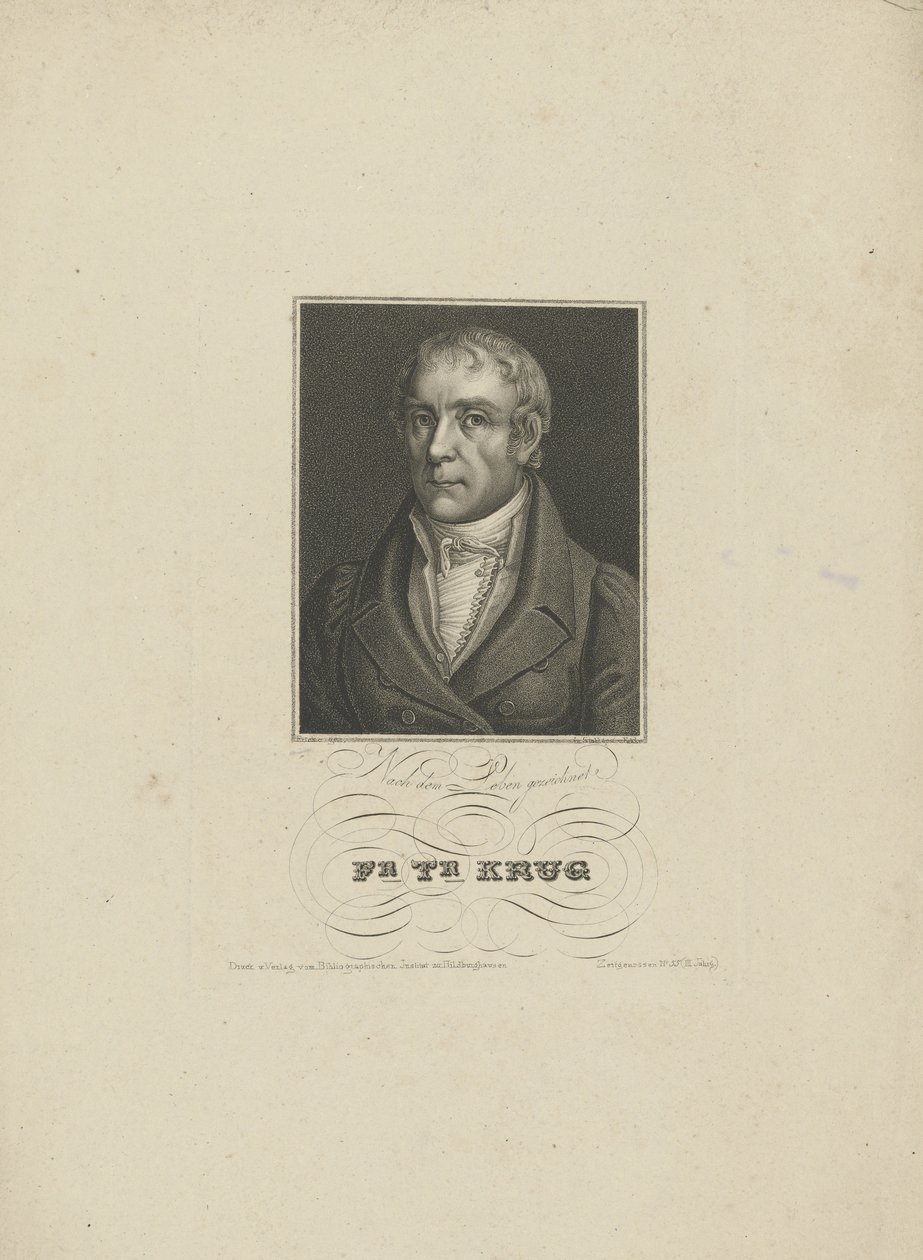 Portræt af Wilhelm Traugott Krug 1770-1842, 1828-1829. af Tobias Falcke