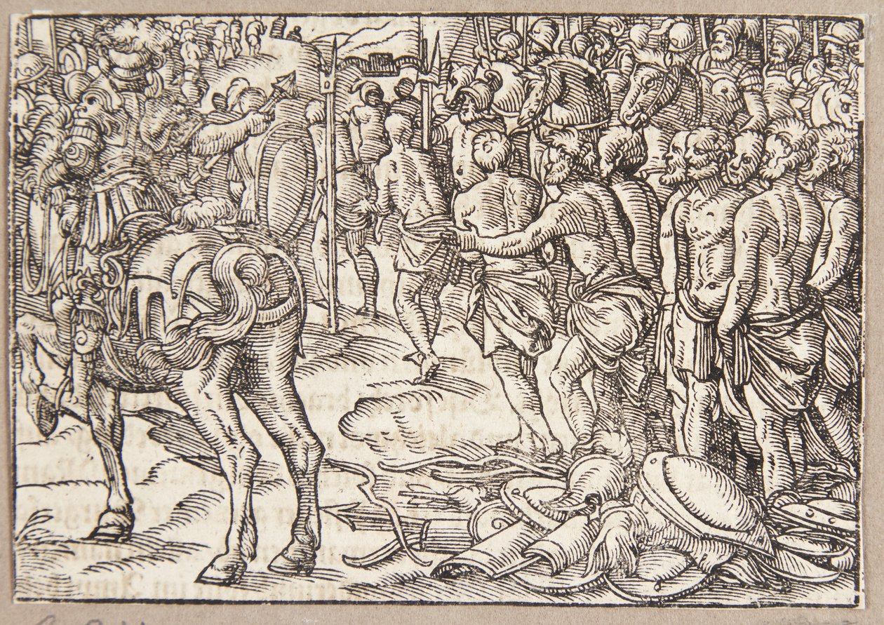 Cincinnatus beordrer aequierne til at passere under åget af Tobias Stimmer