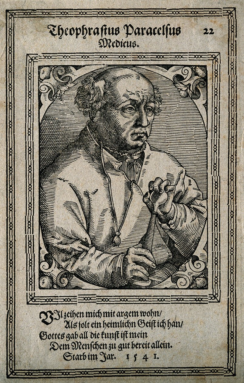 Philippus Theophrastus Aureolus Bombastus von Hohenheim Paracelsus, 1587. af Tobias Stimmer