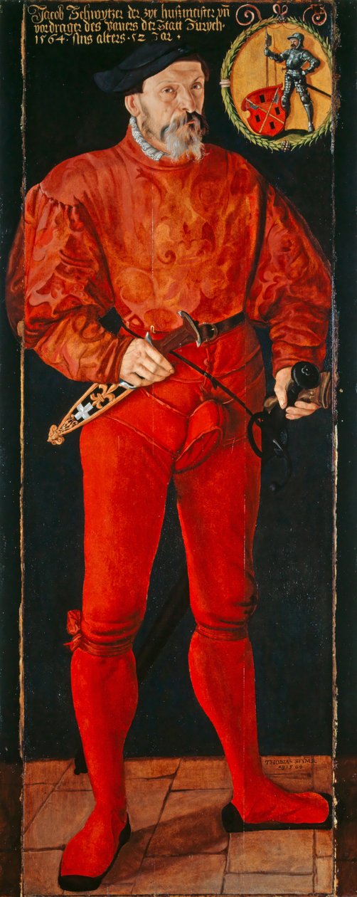 Portræt af Zürichs fanebærer Jacob Schwytzer, 1564 af Tobias Stimmer