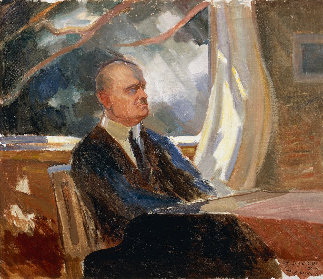 Portræt af den finske komponist og violinist Jean Sibelius (Hameenlinna af Toivo Santeri Salokivi