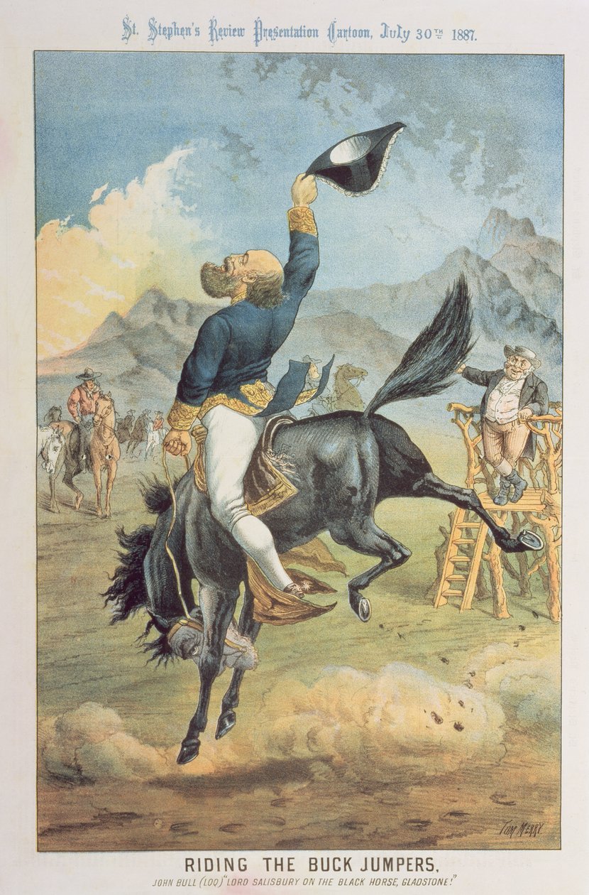 Riding the Buck Jumpers, Lord Salisbury på den sorte hest, Gladstone, fra 