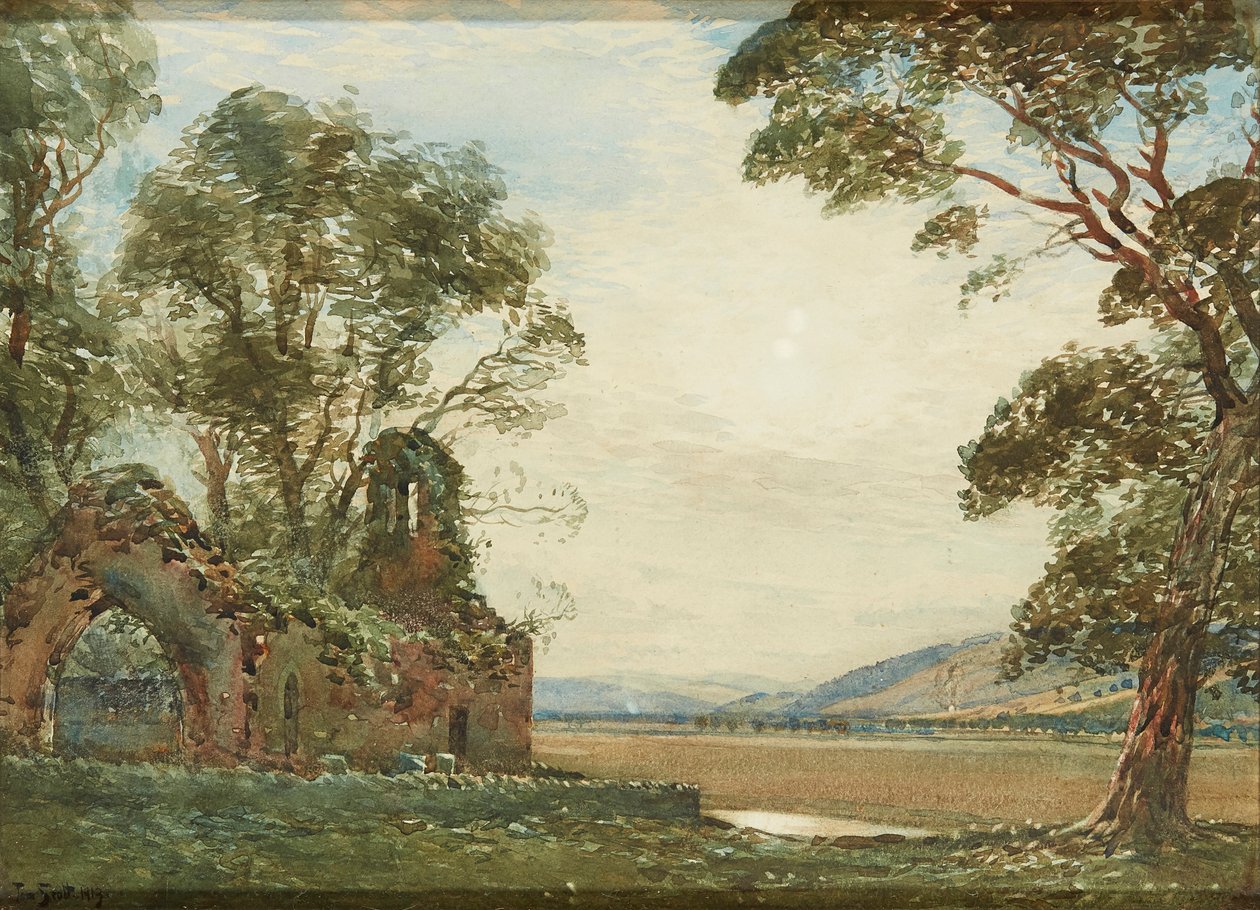 Old Chapel, Carse of Gowrie (akvarel) af Tom Scott