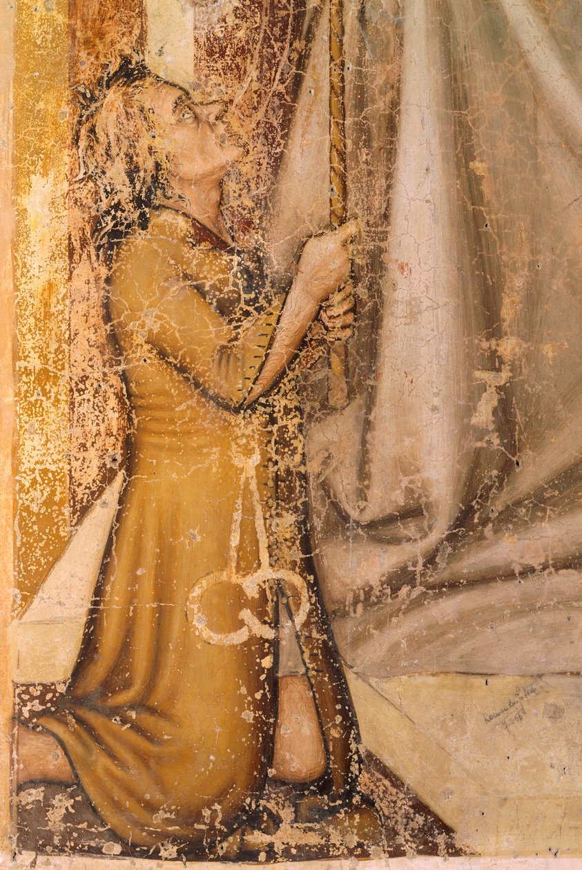 Skildring af donorer, detaljer fra St. Romuald, af Tommaso da Modena (1326-1379), fresco, San Nicolo-kirken, Treviso af Tomaso da (late 15th century) Modena