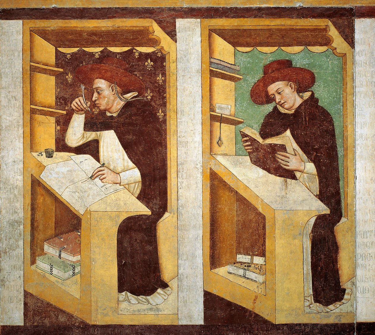 Dominikanske munke, detalje fra cyklen af fyrre berømte medlemmer af den dominikanske orden af Tomaso da (late 15th century) Modena