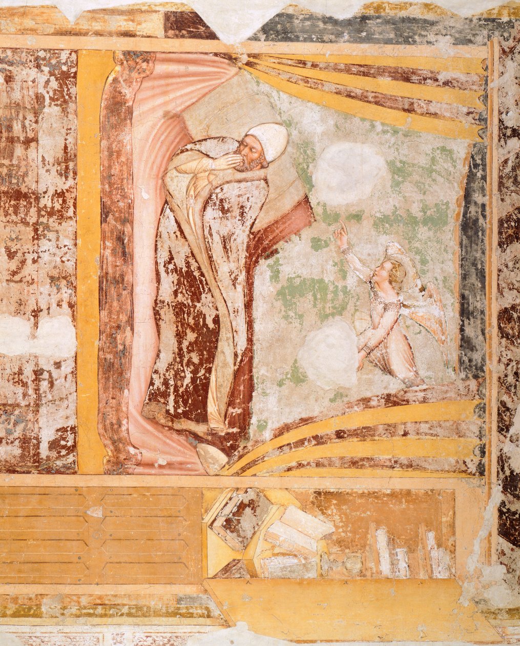 Pavens drøm, detalje fra Stories of St Ursula, af Tommaso da Modena (1326-1379), fresco, Santa Caterina-kirken, Treviso af Tomaso da (late 15th century) Modena