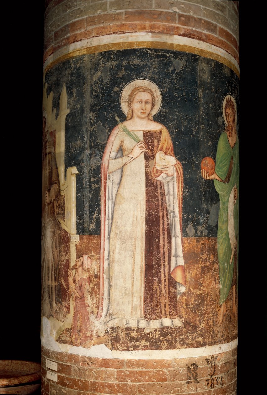 St. Agnes (fresko) af Tomaso da (late 15th century) Modena
