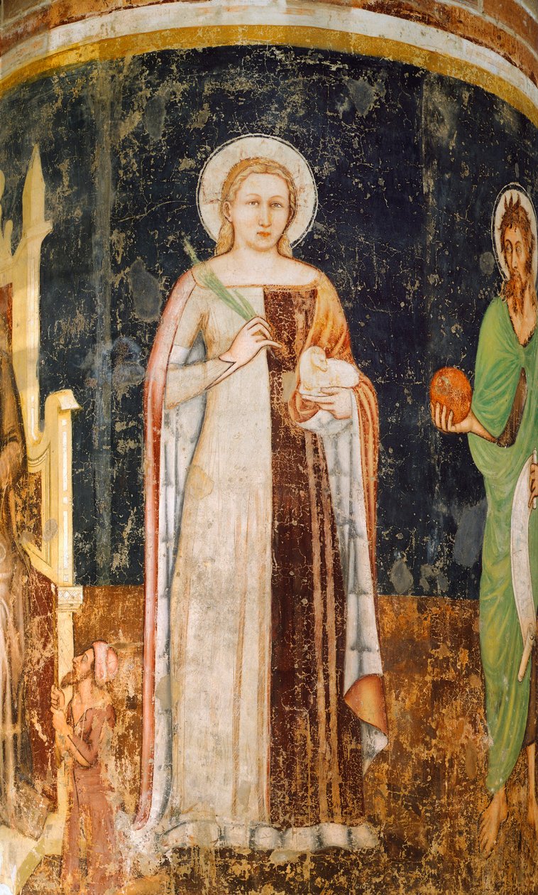 St Agnes af Tommaso da Modena (1326-1379), fresko, San Nicolo-kirken, Treviso af Tomaso da (late 15th century) Modena