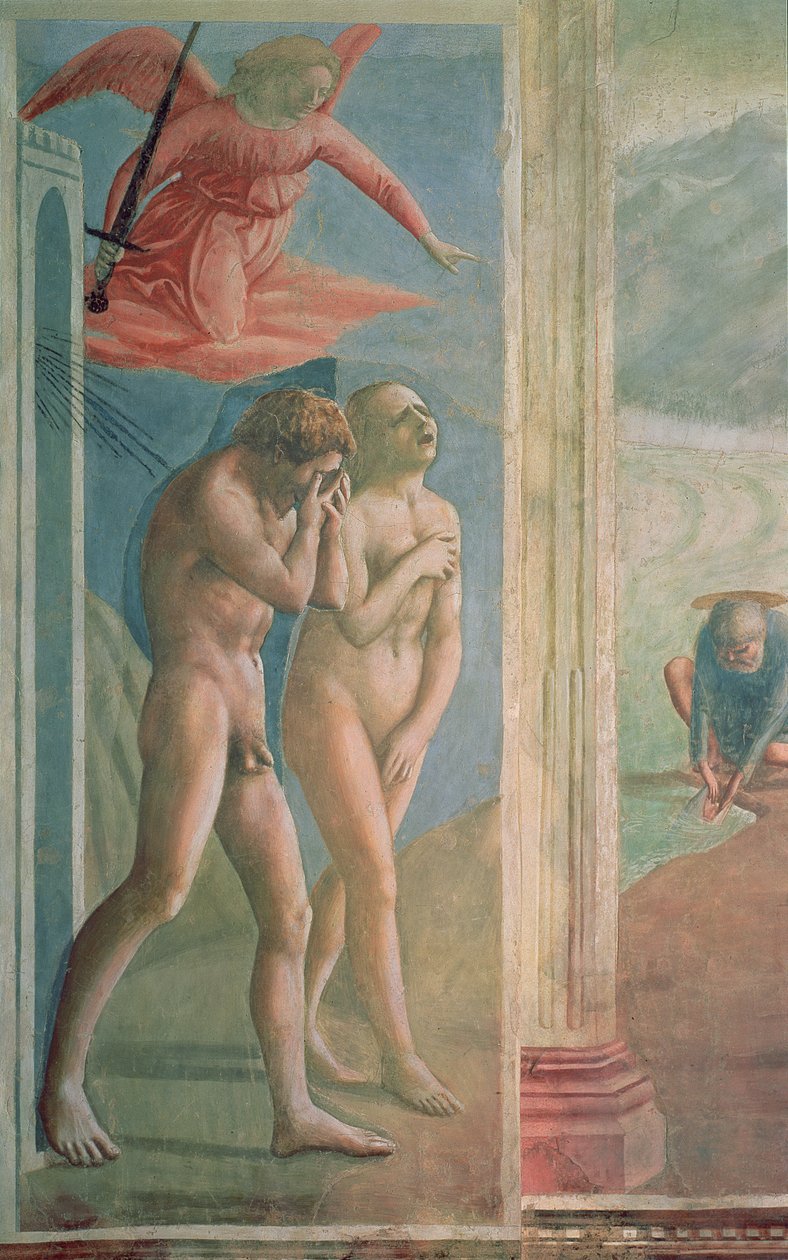 Adam og Eva forvist fra Paradiset, ca. 1427 (efter restaurering) (se også 200134 og 428037) af Tommaso Masaccio
