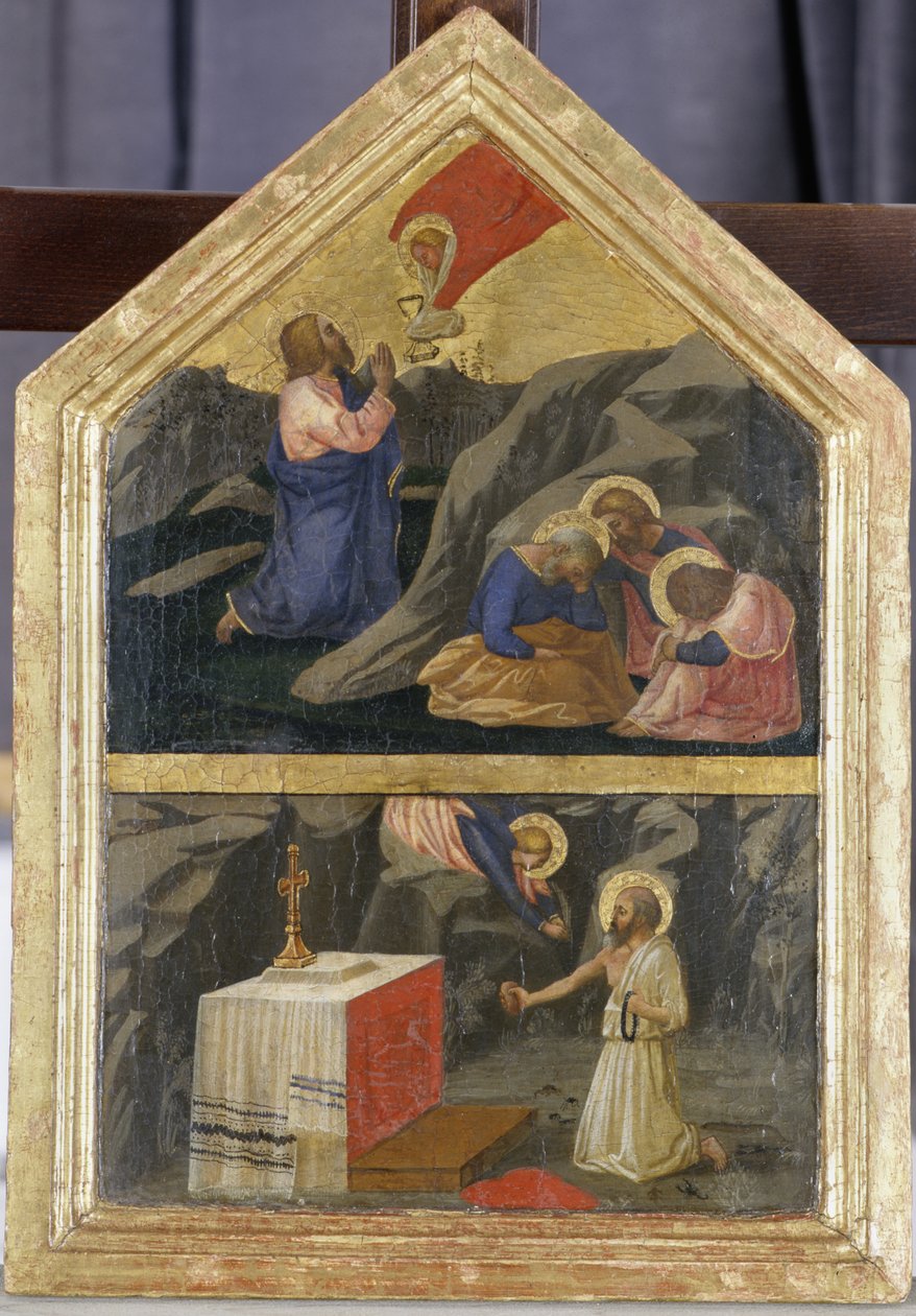 Kristus i Getsemane Have og Skt. Hieronymus (tempera på poppeltræ) af Tommaso Masaccio