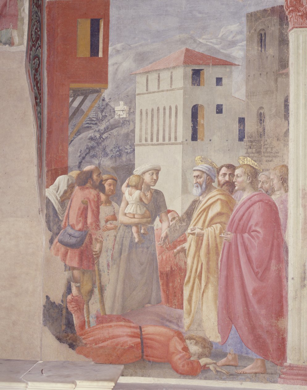 Uddelingen af almisser og Ananias død af Tommaso Masaccio