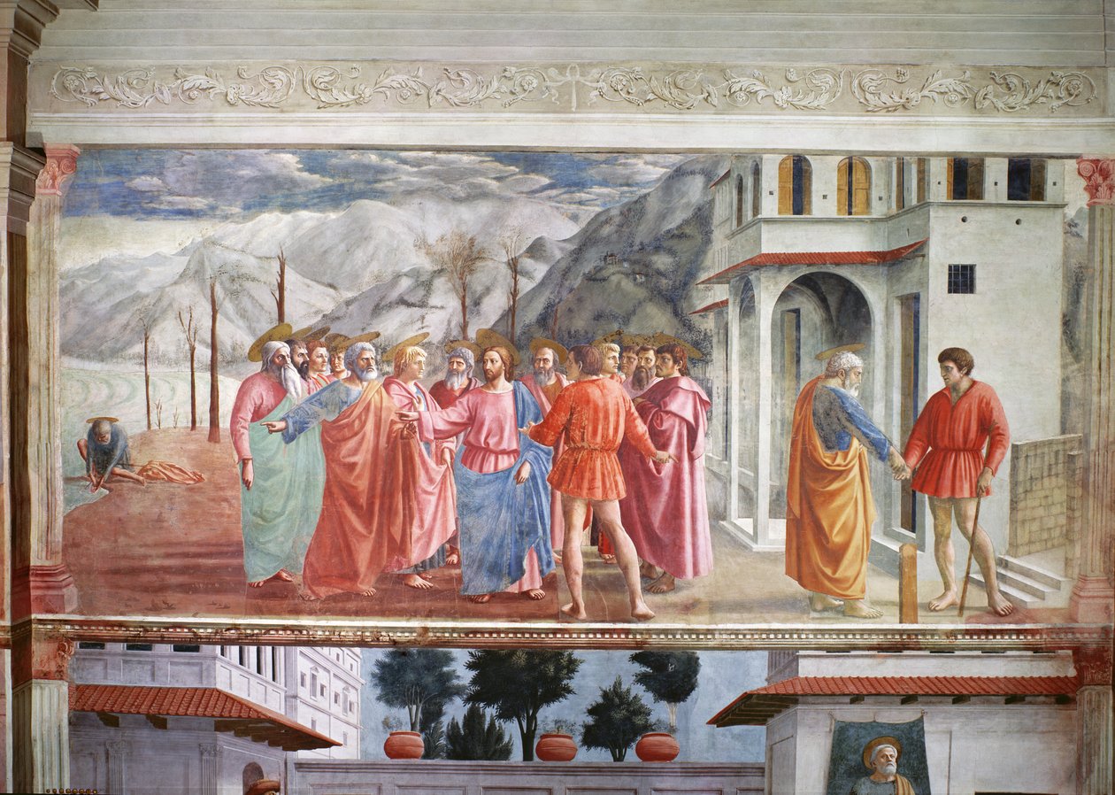 Tributepenge, fra Brancacci-kapellet, ca. 1426 af Tommaso Masaccio