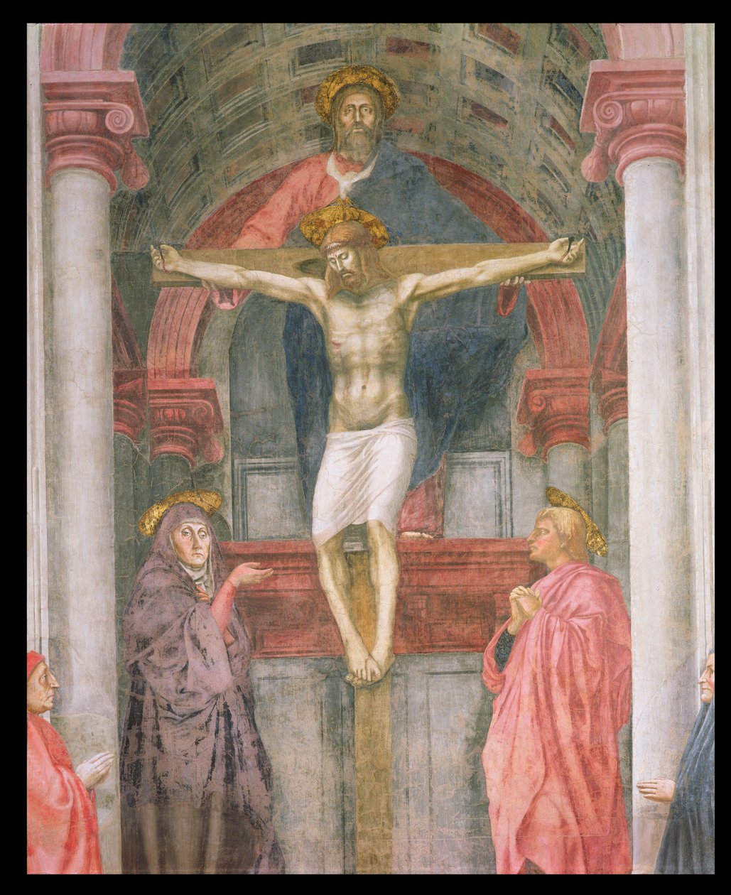The Trinity, 1427-28 (efter restaurering) (detaljer) af Tommaso Masaccio