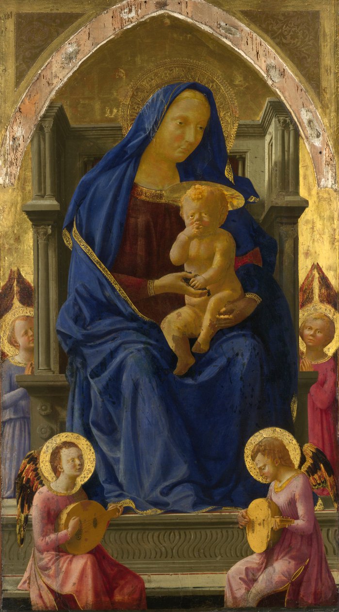 Jomfru og barn (Pisa Polyptykon), 1426 (tempera på poppelbræt) af Tommaso Masaccio