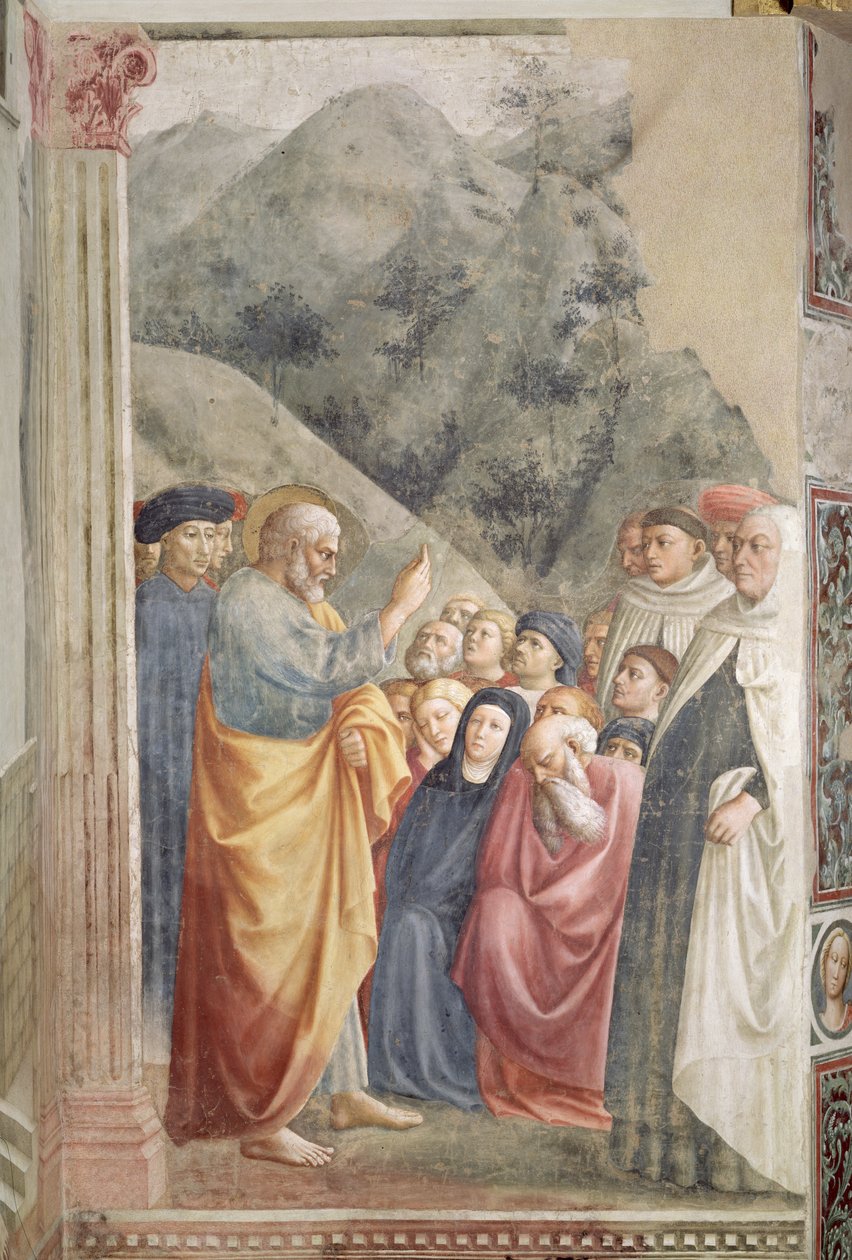 Sankt Peter prædiker i Jerusalem, ca. 1427 af Tommaso Masolino da Panicale