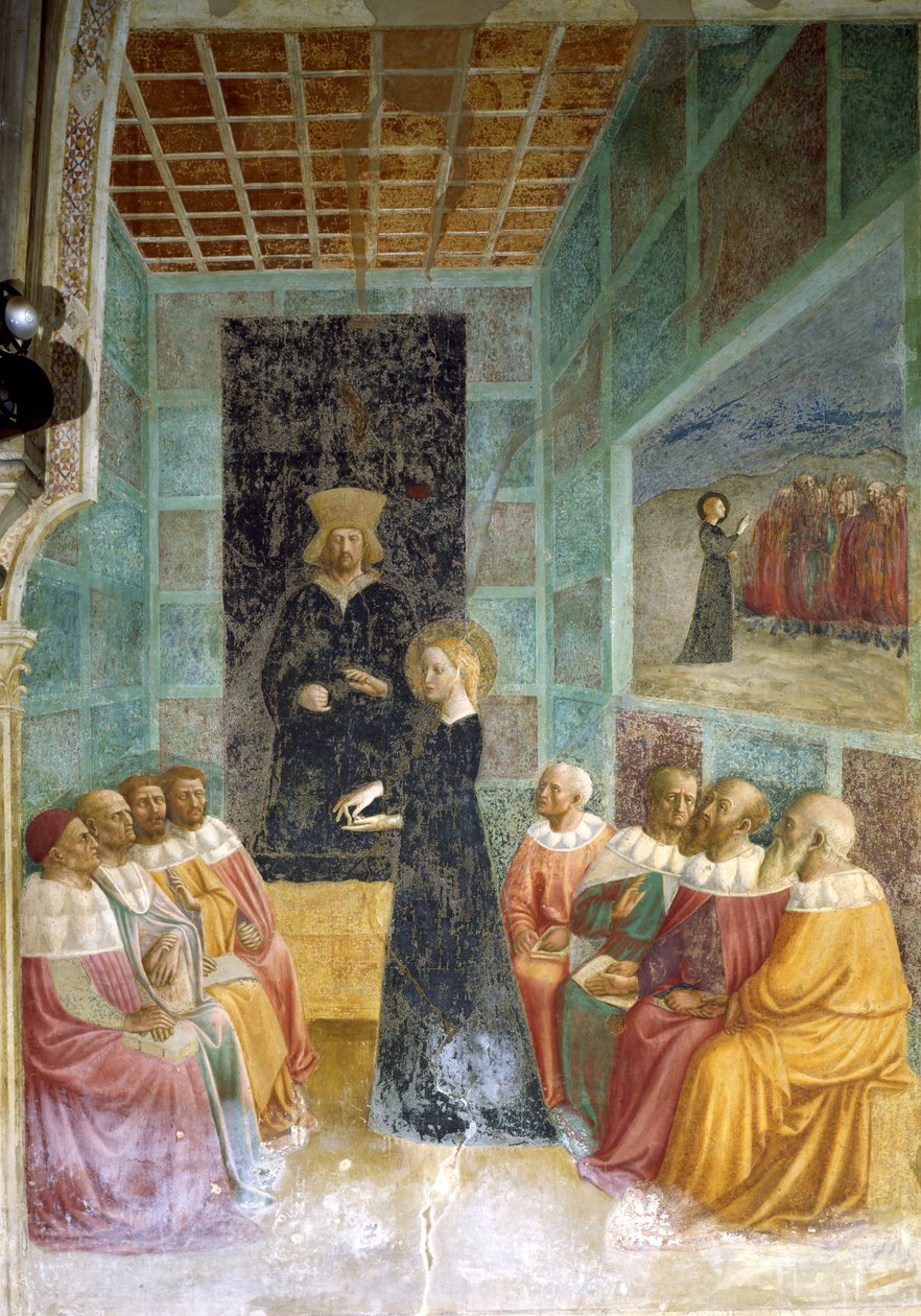 Striden om Sankt Katarina af Tommaso Masolino da Panicale