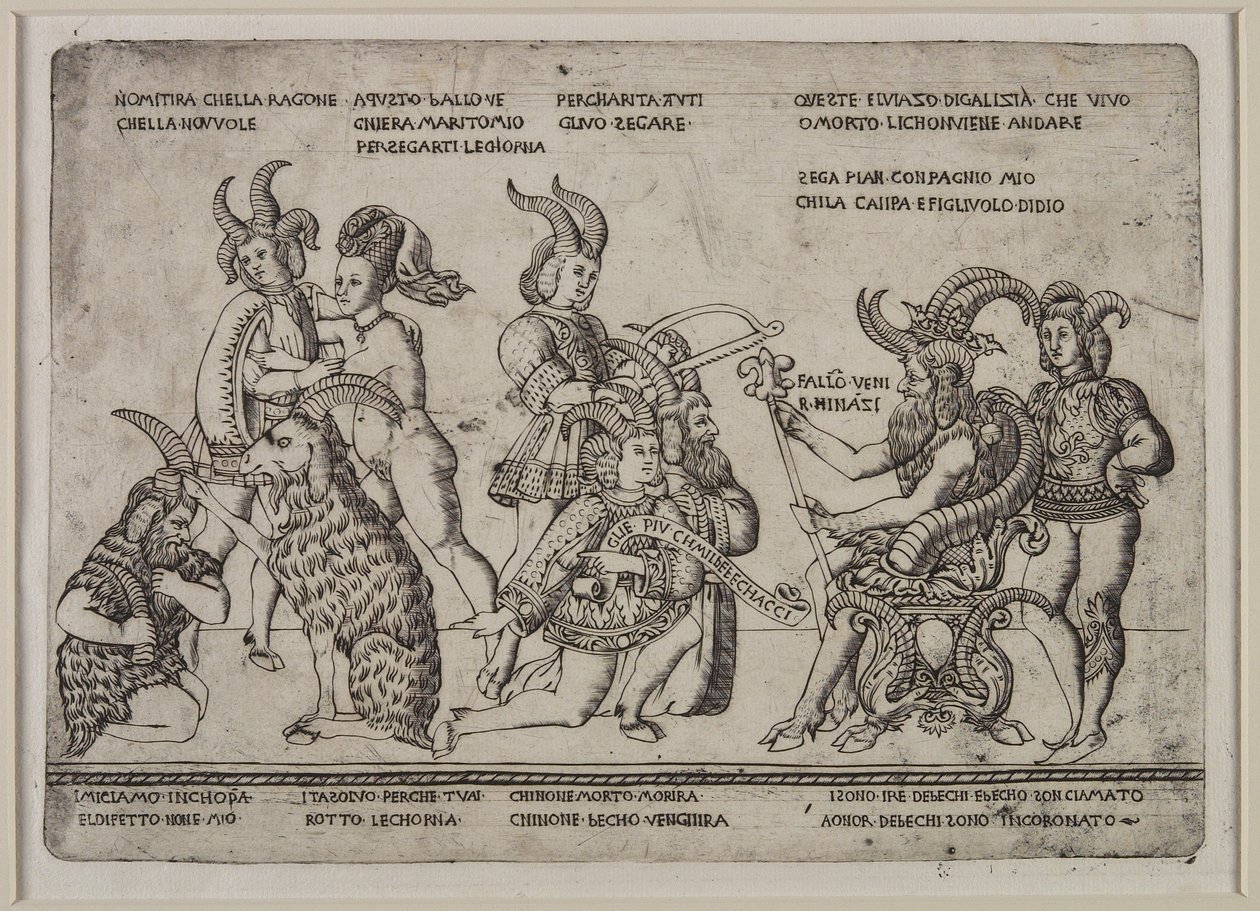 The King of Goats: A Satire on Cuckolds, c.1460-64 af Tommaso di Antonio Finiguerra