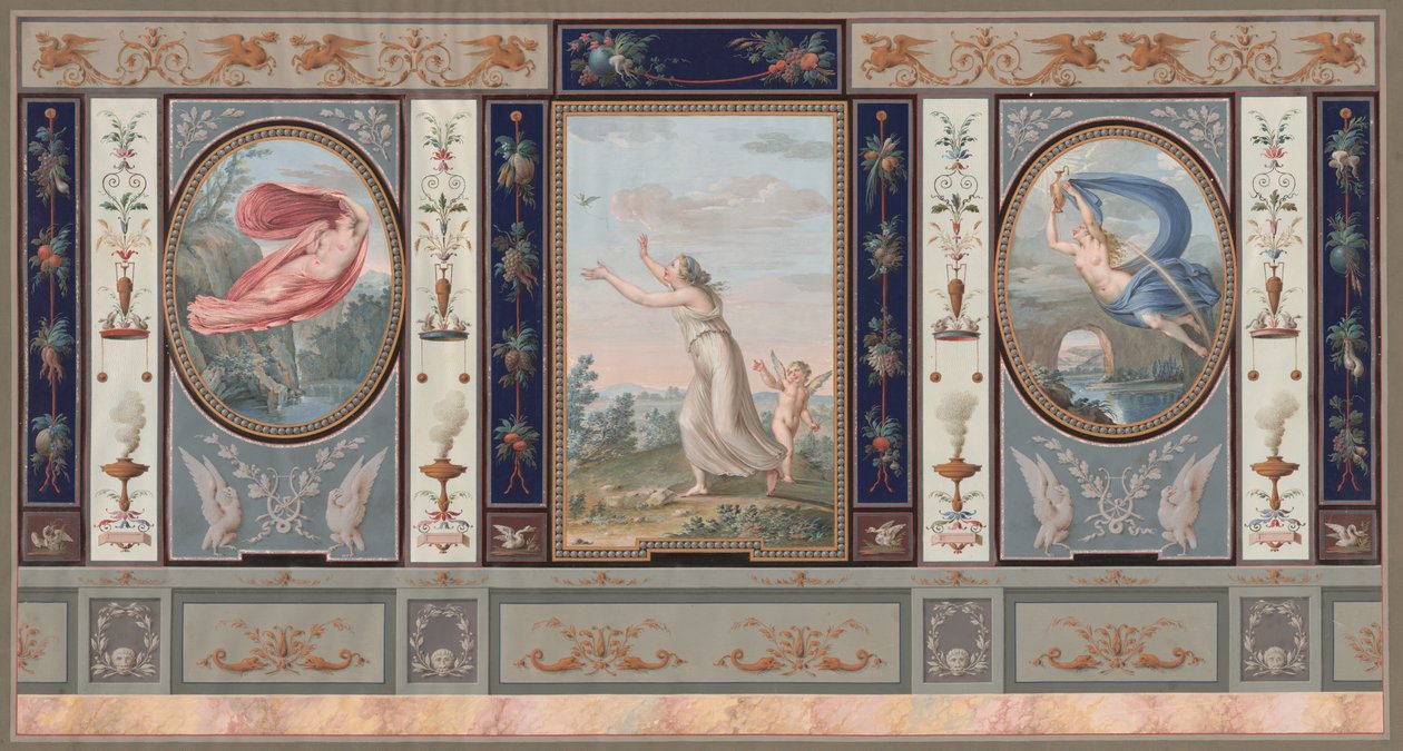 Udsøgt vægdekoration med Endymion og Hebe af Tommaso Bigatti