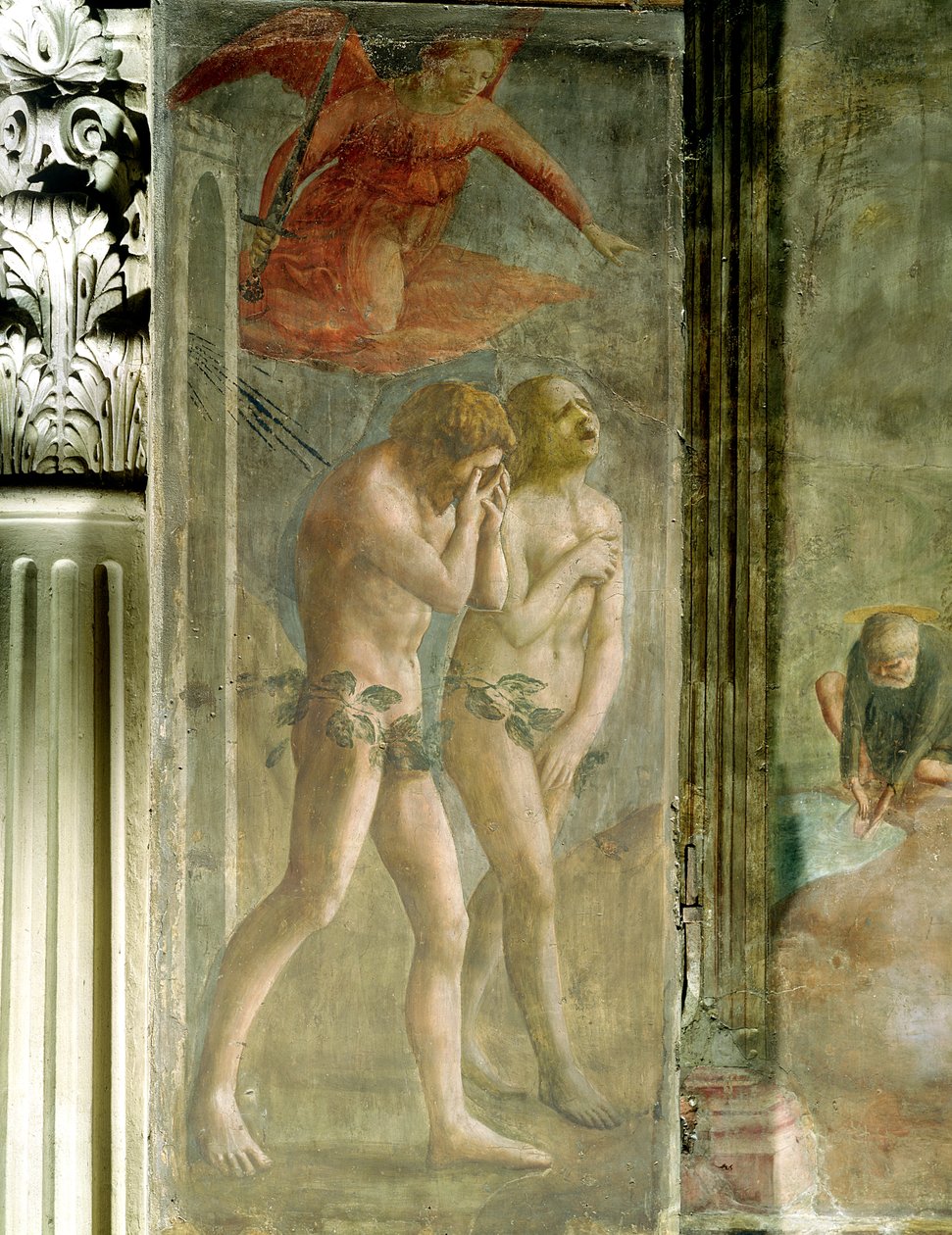 Adam og Eva forvist fra Paradiset, ca. 1427 (før-restaurering) (se også 30029 og 428037) af Tommaso Masaccio