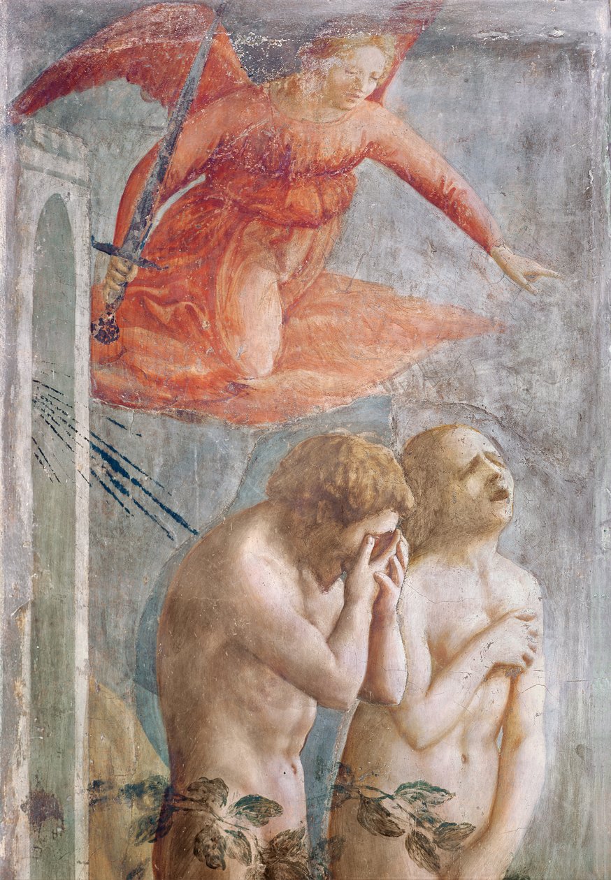 Detalje af Adam og Eva forvist fra paradis, ca. 1427 (fresco) (detaljer fra 30029) af Tommaso Masaccio