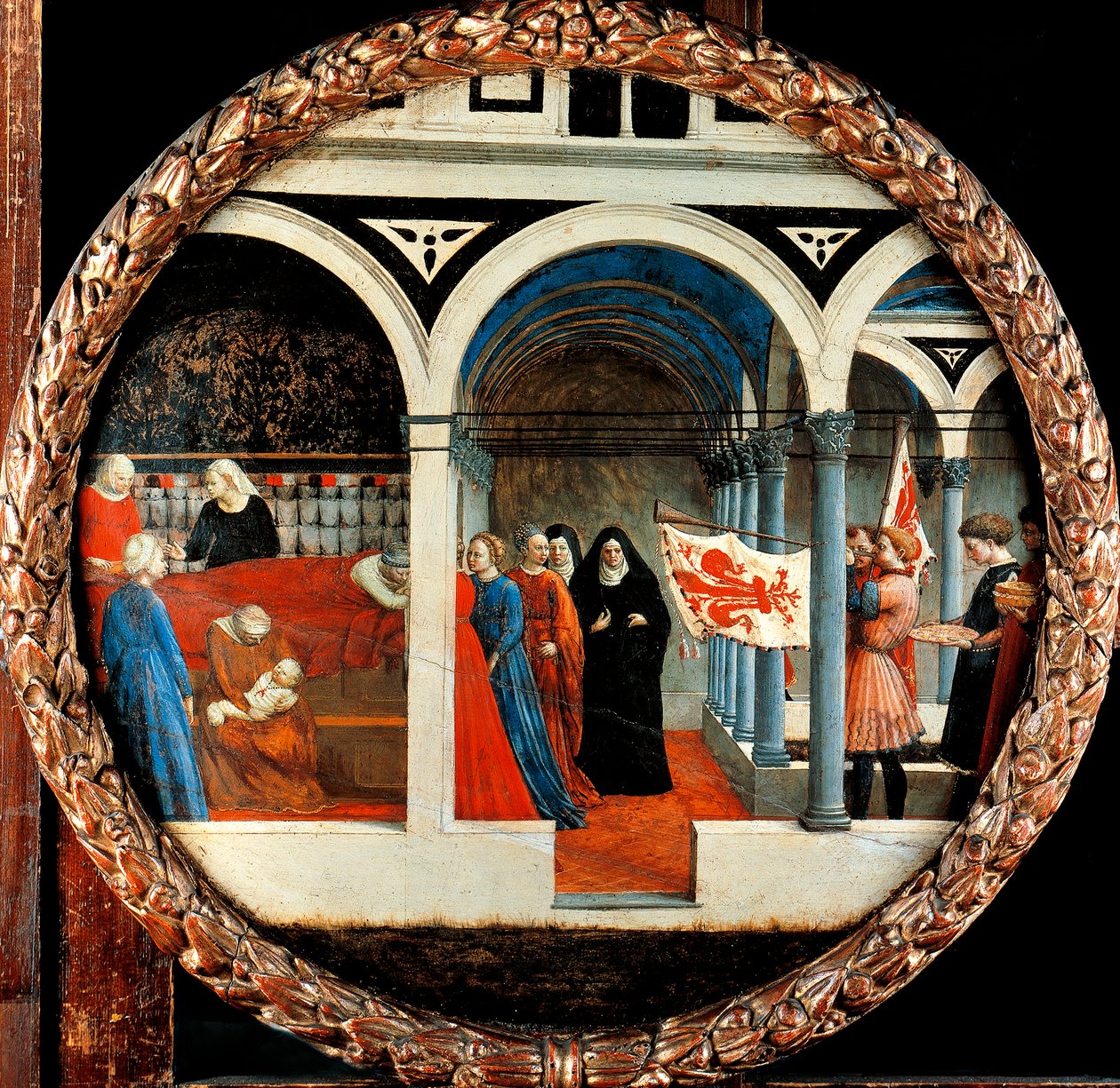 Nativity af Tommaso Masaccio (1401-1428), tempera på lærred, 56 cm diameter af Tommaso Masaccio