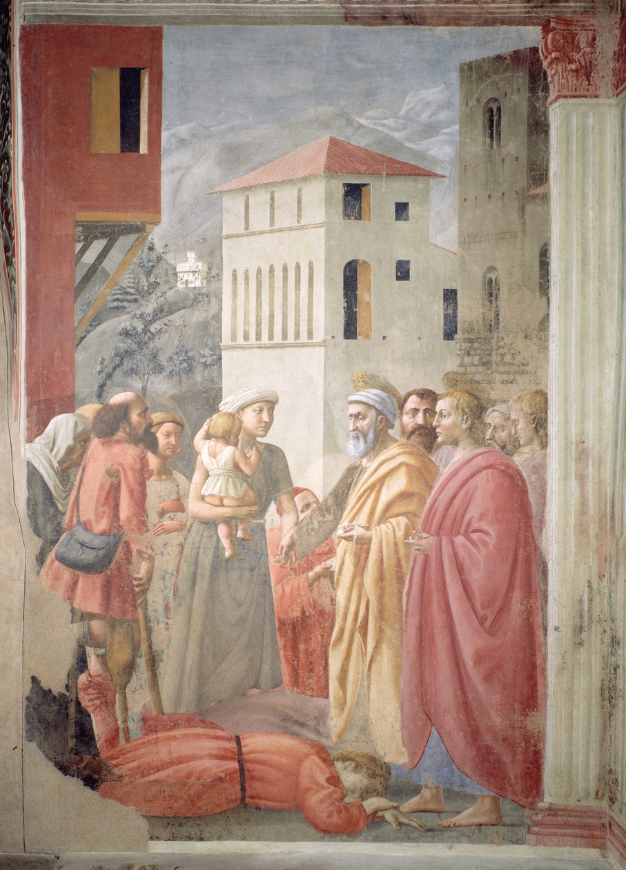 St. Peter, der distribuerer kirkens fælles goder og Ananias