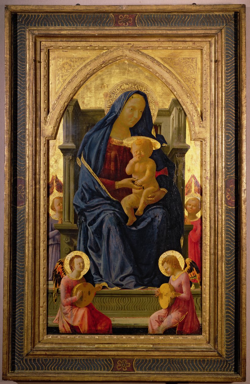 Virgin and Child, 1426 (tempera på panel) (se 199298 for detaljer) af Tommaso Masaccio