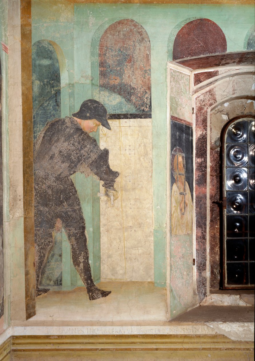 Johannes Døberens liv: en vagt - Fresco af Tommaso Masolino da Panicale