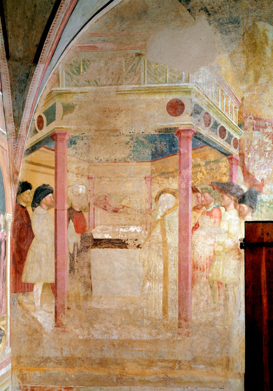 Johannes Døberens liv: Bebudelsen til Sankt Zakarias - Fresco af Tommaso Masolino da Panicale