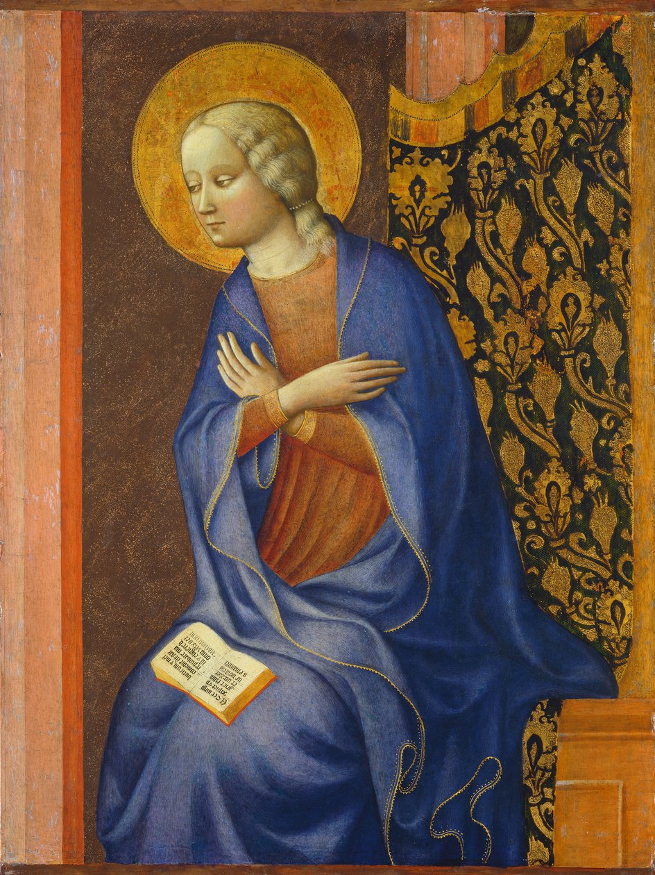 Jomfruen bebuder, ca. 1430 (tempera på panel) af Tommaso Masolino da Panicale