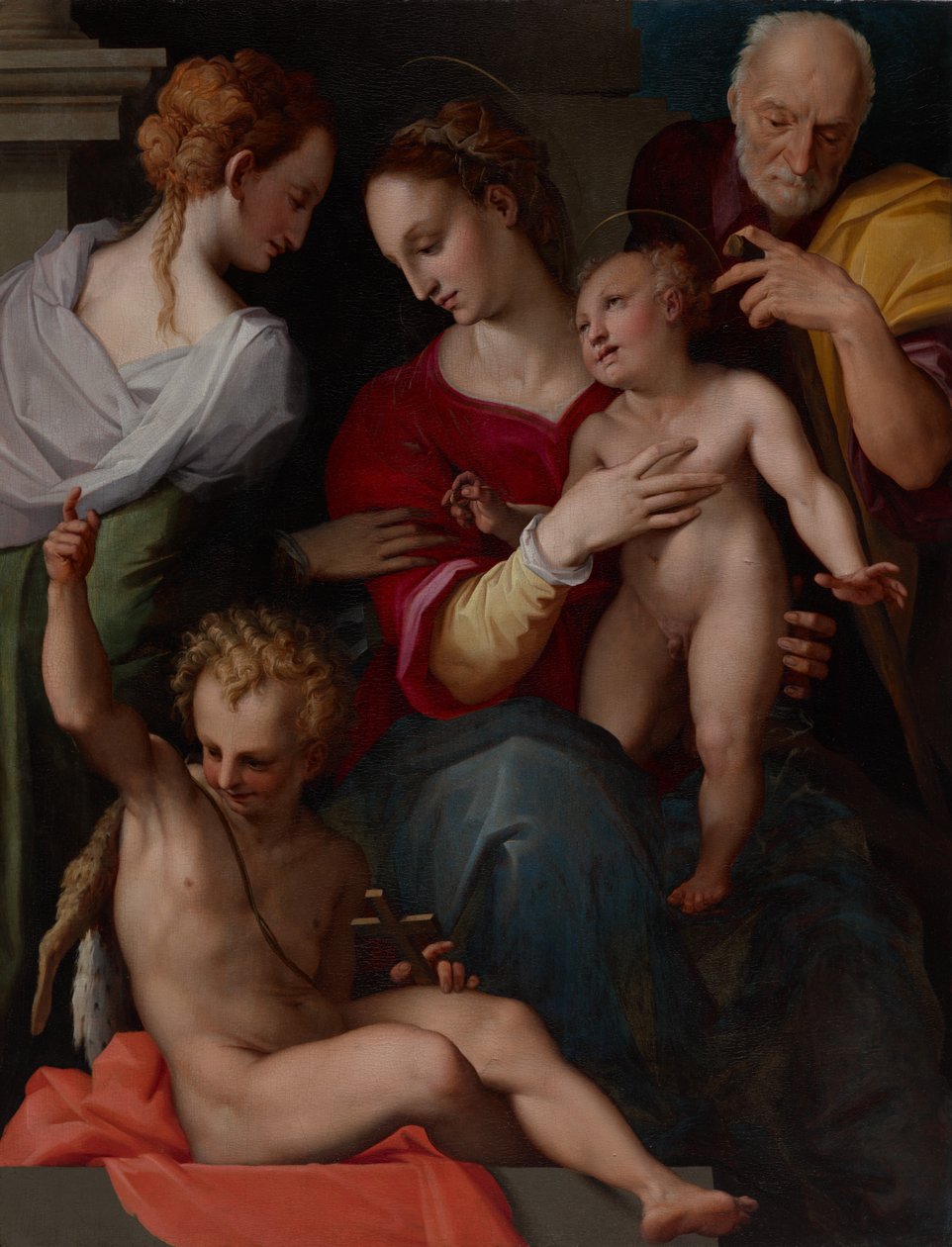 Hellig familie med Saint Catherines mystiske ægteskab af Tommaso d’Antonio Manzuoli, called Maso da San Friano