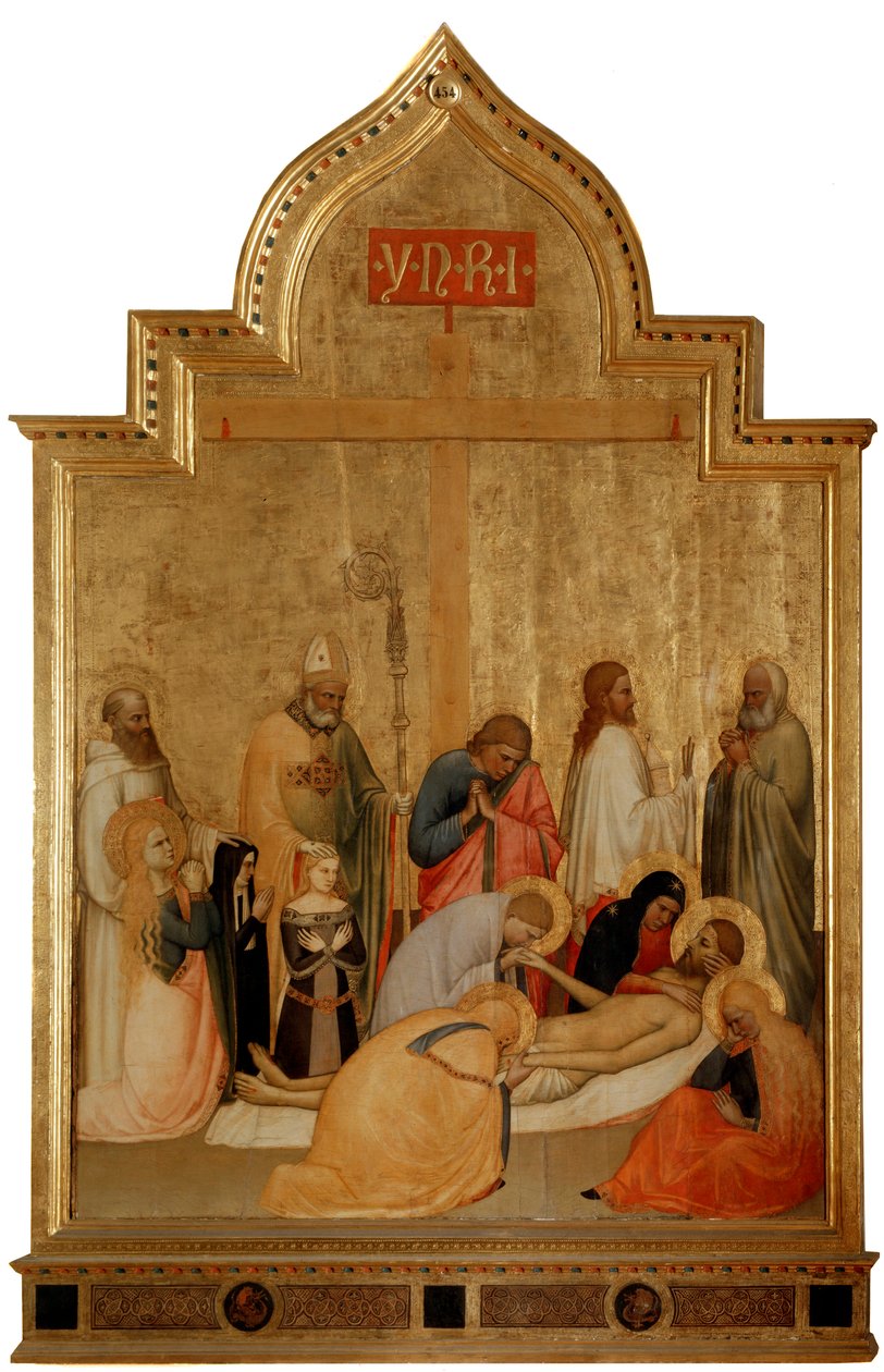 Pieta med helgen Remigius og helgen Benedikt (tempera på træ, ca. 1365) af Tommaso di Stefano Giottino
