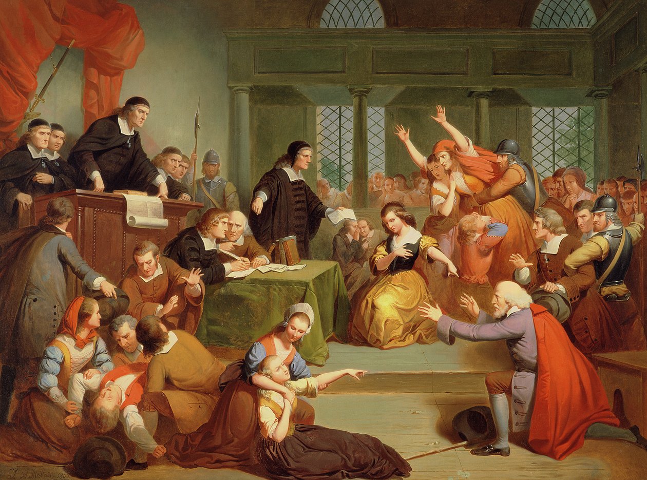 Retssagen mod George Jacobs, 5. august 1692 af Tompkins Harrison Matteson