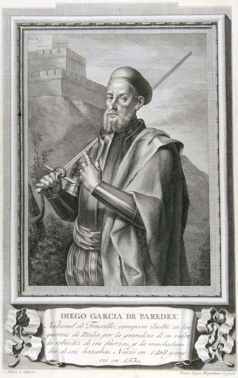 Portræt af Diego García de Paredes (1468 - 1533) af Tomás López Enguídanos