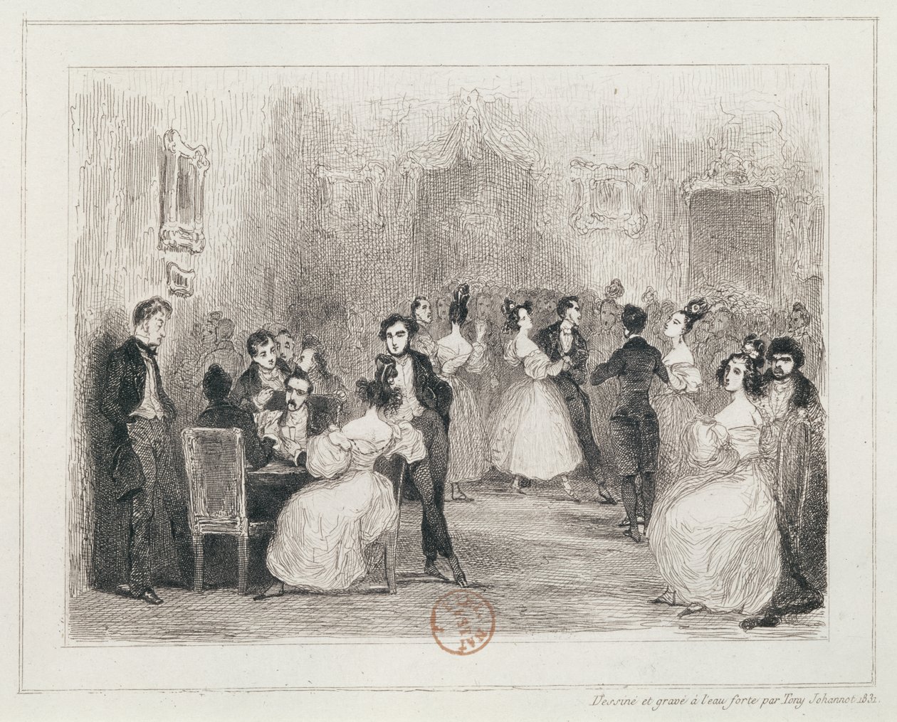Soiree of the artists, 1831 af Tony Johannot